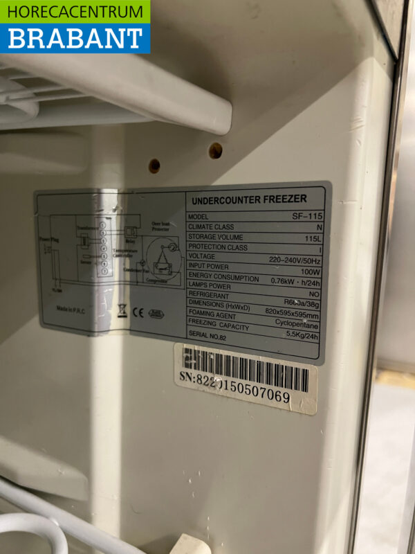 Congélateur Scancool en acier inoxydable Congélateur 115 litres 230V Horeca – Image 5