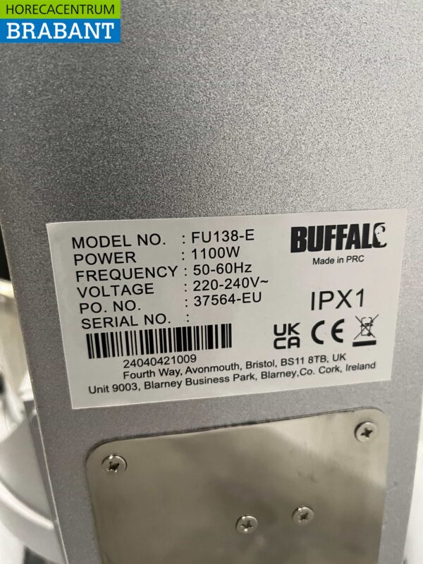 Buffalo FU 138-E Mélangeur alimentaire Bol en acier inoxydable 20 litres 230V Horeca – Image 6
