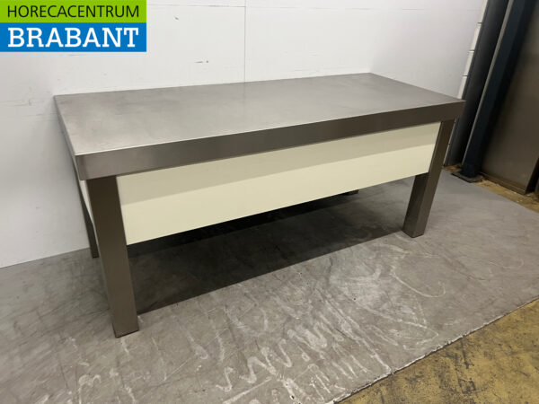 Table de travail en acier inoxydable 200 x 80 x 90 cm Horeca – Image 3