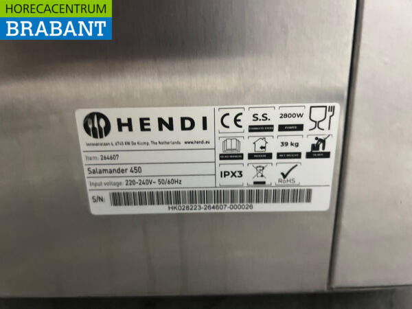 Gril salamandre Hendi en acier inoxydable 45 cm 230V Horeca – Image 5
