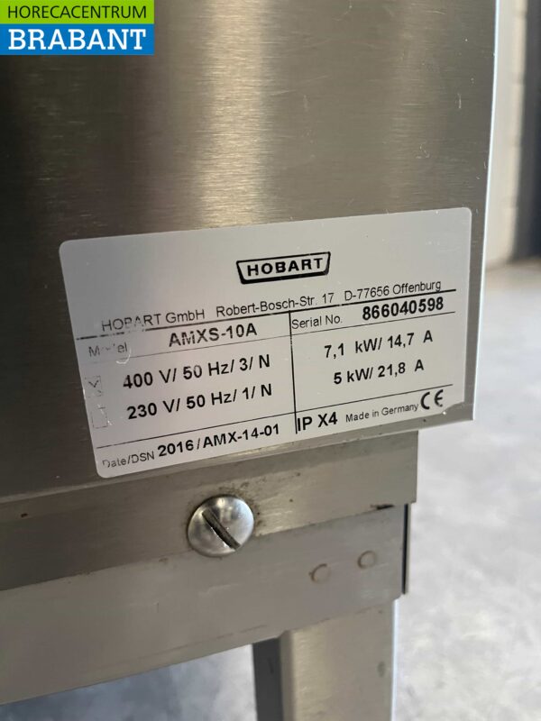 Lave-vaisselle à tiroir Hobart en acier inoxydable 400V Horeca – Image 6