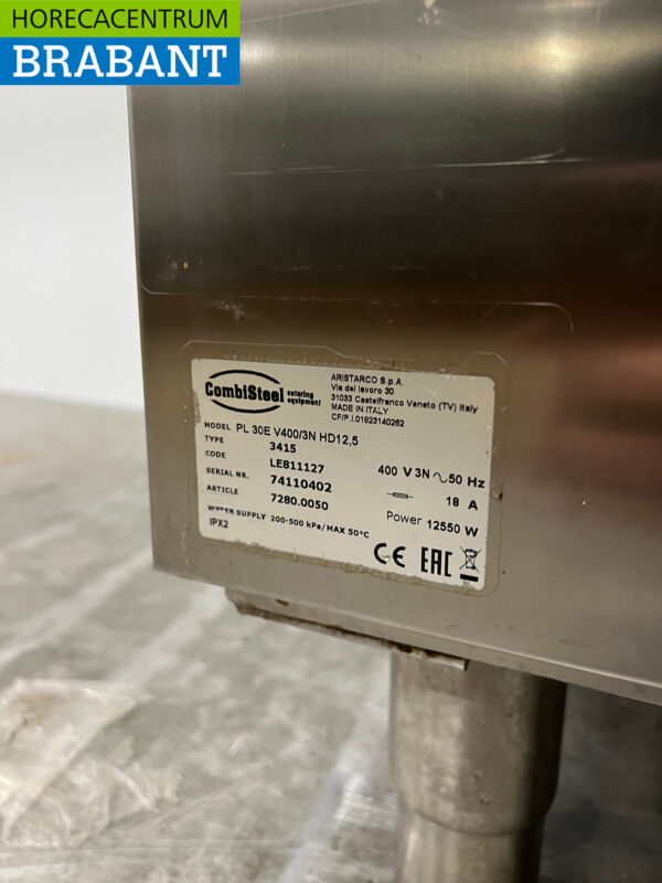 Acier inoxydable Aristarco Lave-vaisselle à passage Lave-vaisselle 400V Horeca – Image 7