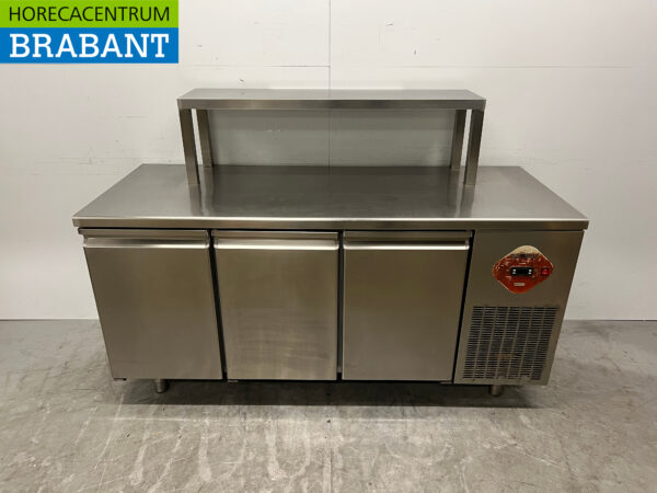 Comptoir réfrigéré Diamond en acier inoxydable 3 portes 178 cm 230V Horeca