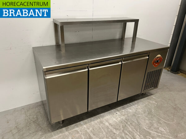 Comptoir réfrigéré Diamond en acier inoxydable 3 portes 178 cm 230V Horeca – Image 2