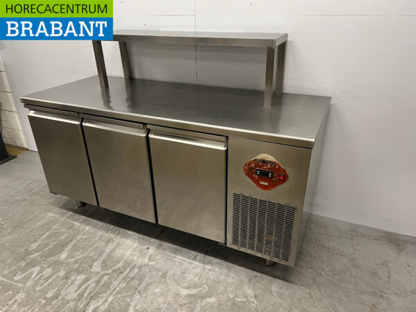 Comptoir réfrigéré Diamond en acier inoxydable 3 portes 178 cm 230V Horeca – Image 3