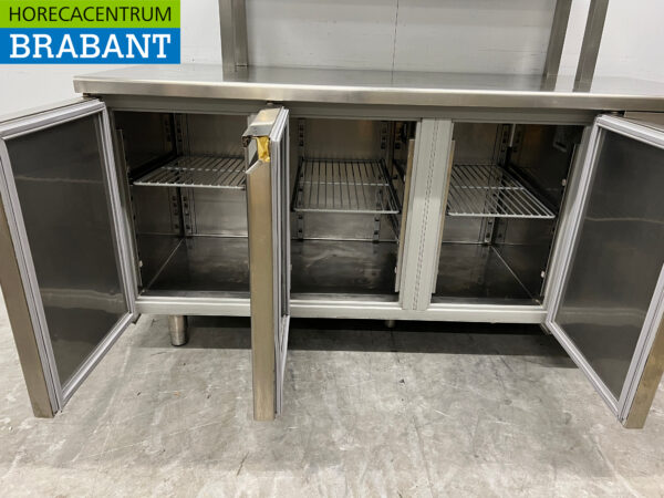 Comptoir réfrigéré Diamond en acier inoxydable 3 portes 178 cm 230V Horeca – Image 4
