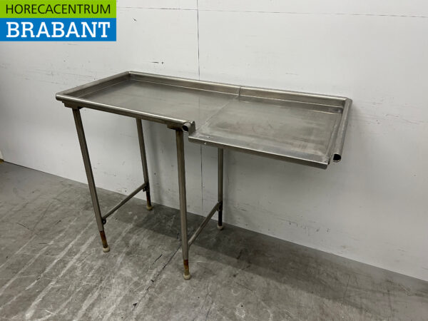 Acier inoxydable Table d'égouttage servant de passe-plat lave-vaisselle 127,5 cm Horeca – Image 2