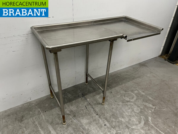 Acier inoxydable Table d'égouttage servant de passe-plat lave-vaisselle 127,5 cm Horeca – Image 3