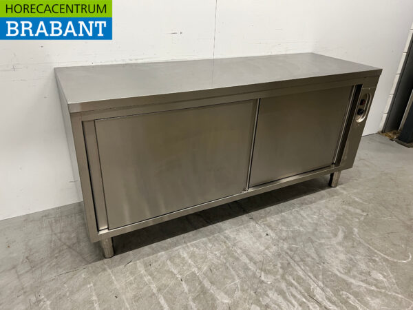 Armoire de conservation en acier inoxydable 2 portes coulissantes 180 cm Restauration – Image 3