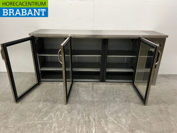 Gamko Backbar Bar Cooler en acier inoxydable 3 portes 199 cm Restauration – Image 4