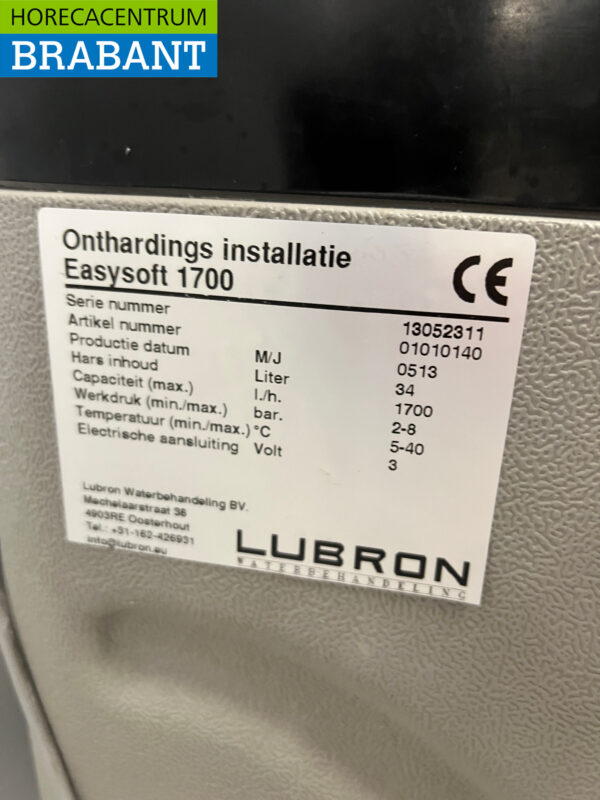 Lubron EasySoft 1700 Adoucisseur d'eau automatique 1700 litres par heure 230V Horeca – Image 6