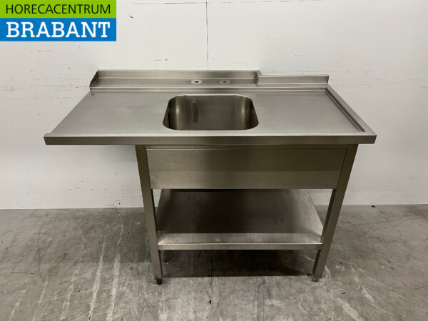 Table d'alimentation en acier inoxydable pour lave-vaisselle à passage 125,5 cm Horeca