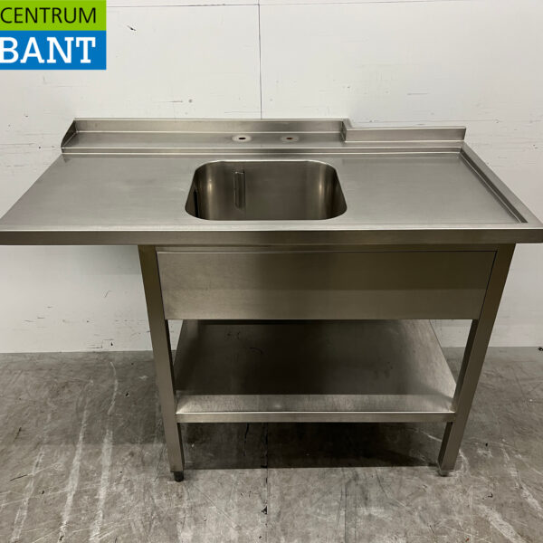 Table d'alimentation en acier inoxydable pour lave-vaisselle à passage 125,5 cm Horeca
