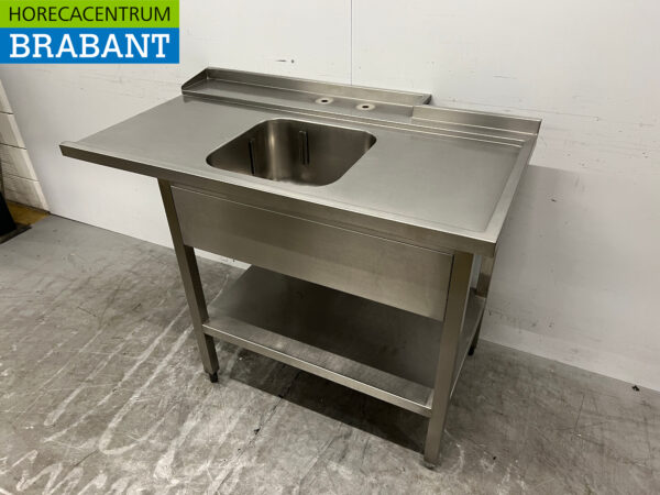 Table d'alimentation en acier inoxydable pour lave-vaisselle à passage 125,5 cm Horeca – Image 2