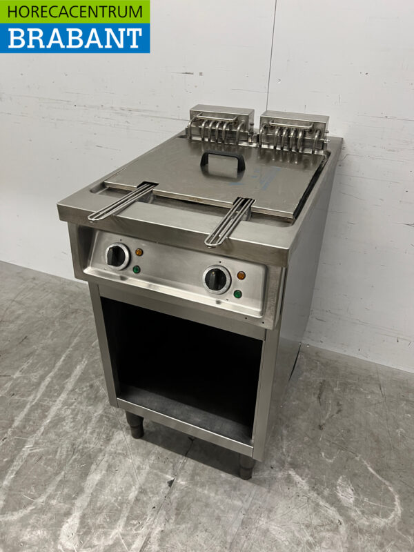 Friteuse double en acier inoxydable 2 x 14 litres 400V Horeca – Image 2