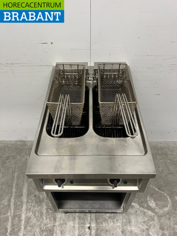 Friteuse double en acier inoxydable 2 x 14 litres 400V Horeca – Image 4