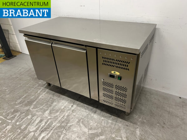 Établi réfrigéré Pelican en acier inoxydable 2 portes 136 cm 230V Horeca – Image 2
