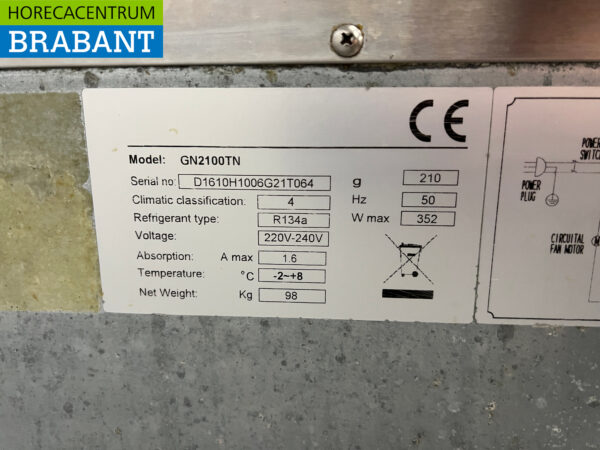 Établi réfrigéré Pelican en acier inoxydable 2 portes 136 cm 230V Horeca – Image 5