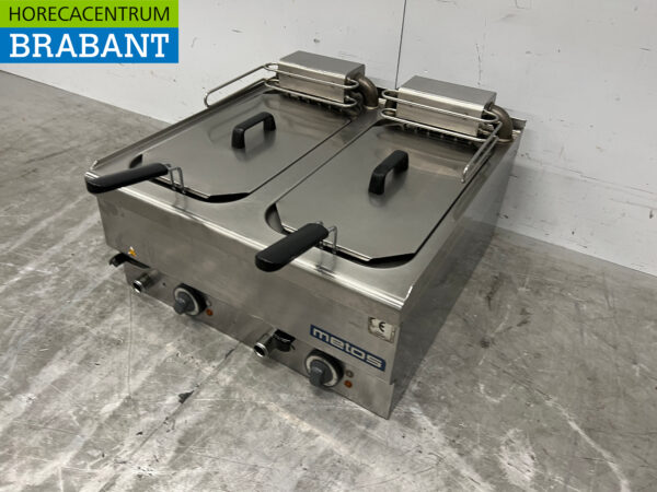 Metos Double Fryer en acier inoxydable friteuse 2 x 10 litres 400V Horeca – Image 2