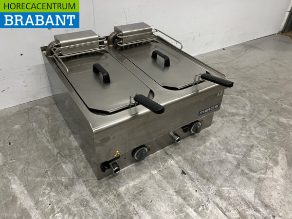 Metos Double Fryer en acier inoxydable friteuse 2 x 10 litres 400V Horeca – Image 3