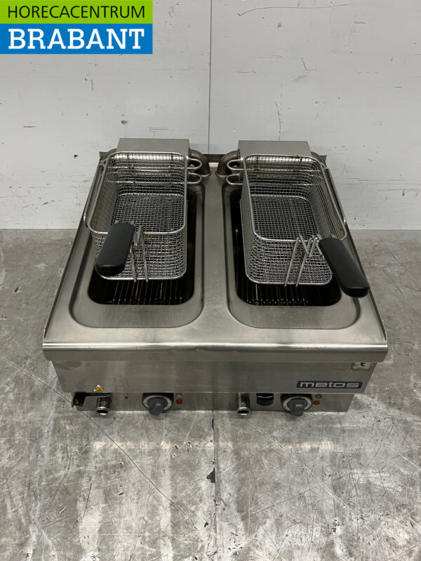 Metos Double Fryer en acier inoxydable friteuse 2 x 10 litres 400V Horeca – Image 4