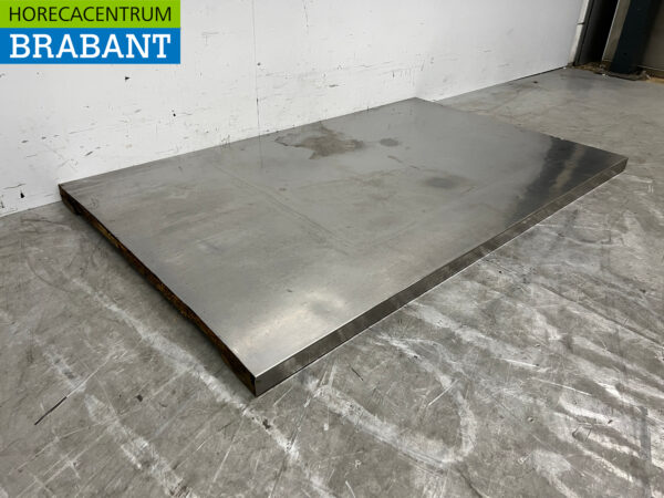 Plan de travail en acier inoxydable 130 x 80 cm Horeca – Image 3
