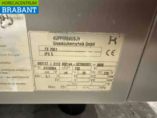 Cuiseur vapeur combiné Kuppersbusch en acier inoxydable 6 x 1/1 gastronorm 400V Horeca – Image 6