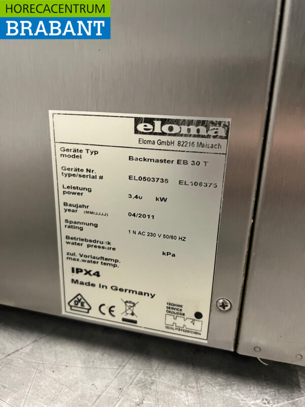 Four à convection en acier inoxydable Eloma EB 30 T 230V Horeca – Image 6