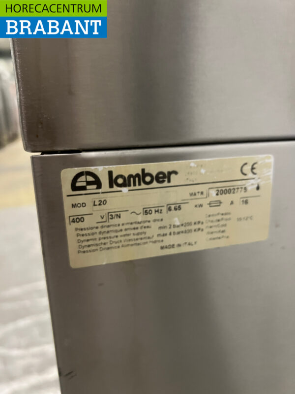 Lave-vaisselle à passage Lamber L20 en acier inoxydable 400V Horeca – Image 7