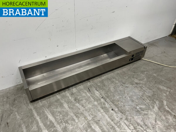 Acier inoxydable Afinox Vitrine de comptoir Réfrigérateur de comptoir saladière 7 x 1/4 GN 156 cm Horeca – Image 3
