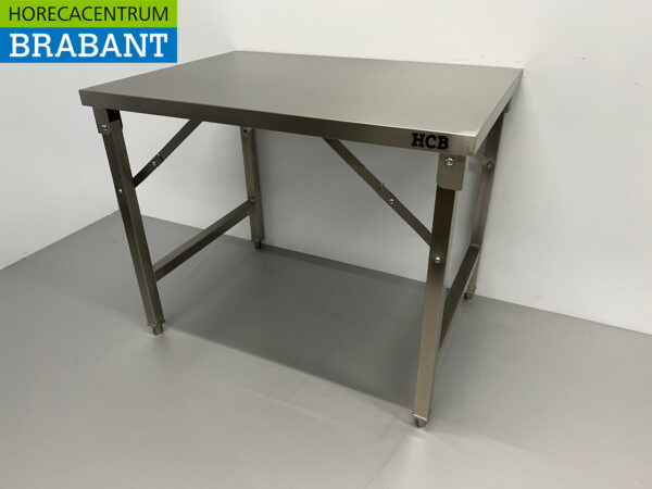 Table de travail pliante en acier inoxydable 100 x 70 x 85 cm Restauration – Image 2