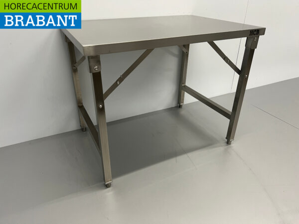 Table de travail pliante en acier inoxydable 100 x 70 x 85 cm Restauration – Image 3