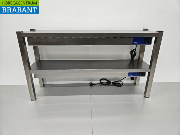 Acier inoxydable Double pont chauffant Etagère chauffante Premium-line 120 cm Horeca