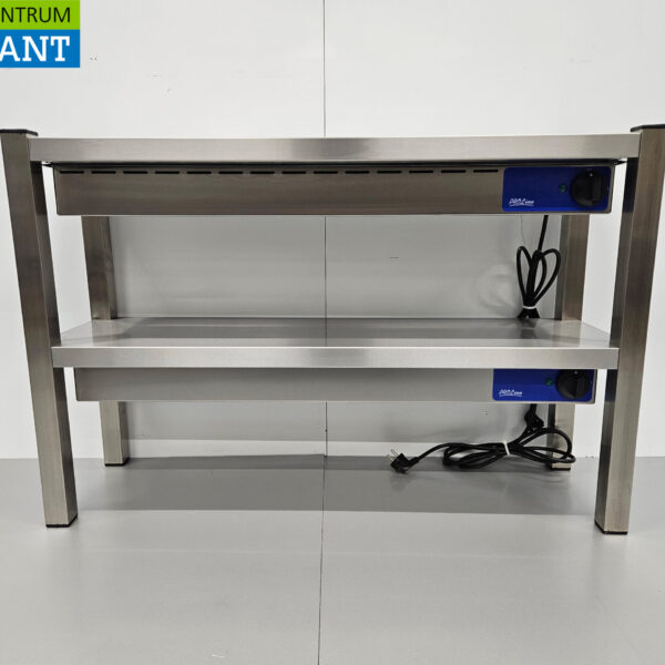 Pont double chauffant en acier inoxydable Etagère chauffante Premium-line 100 cm Horeca