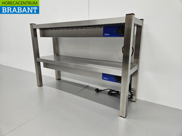 Pont double chauffant en acier inoxydable Etagère chauffante Premium-line 100 cm Horeca – Image 2
