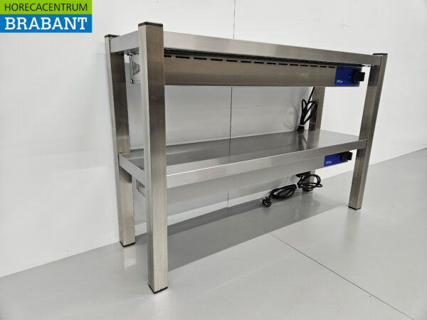 Pont double chauffant en acier inoxydable Etagère chauffante Premium-line 100 cm Horeca – Image 3