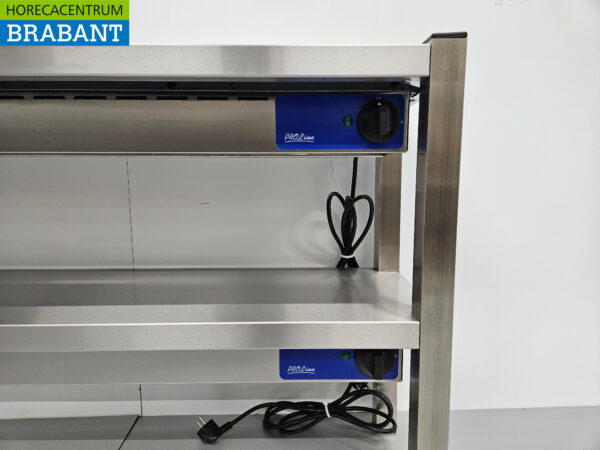 Pont double chauffant en acier inoxydable Etagère chauffante Premium-line 100 cm Horeca – Image 5