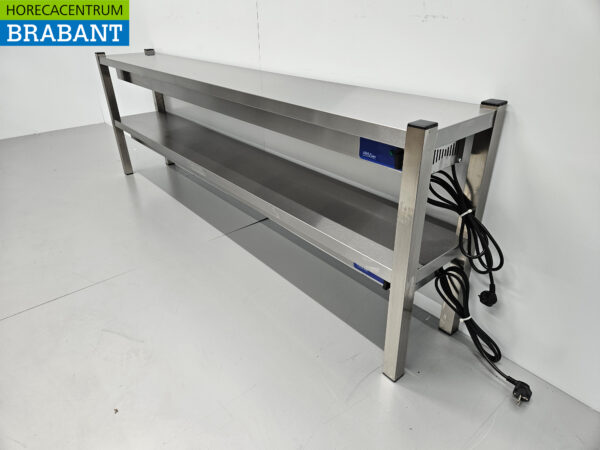 Pont double chauffant en acier inoxydable Etagère chauffante Premium-line 200 cm Horeca – Image 2