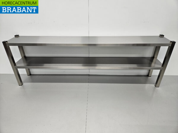 Acier inoxydable HCB Double Etagere Bridge Premium-line 200 cm Horeca