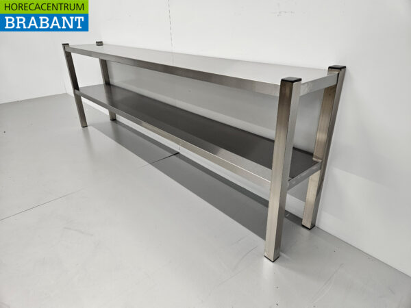 Acier inoxydable HCB Double Etagere Bridge Premium-line 200 cm Horeca – Image 2