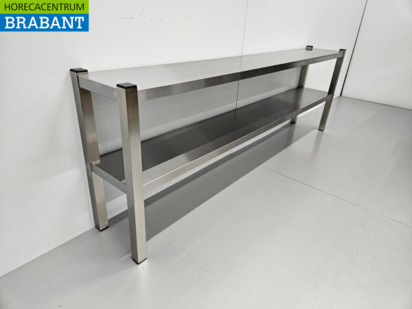 Acier inoxydable HCB Double Etagere Bridge Premium-line 200 cm Horeca – Image 3