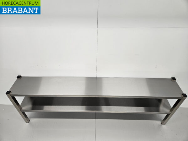 Acier inoxydable HCB Double Etagere Bridge Premium-line 200 cm Horeca – Image 4