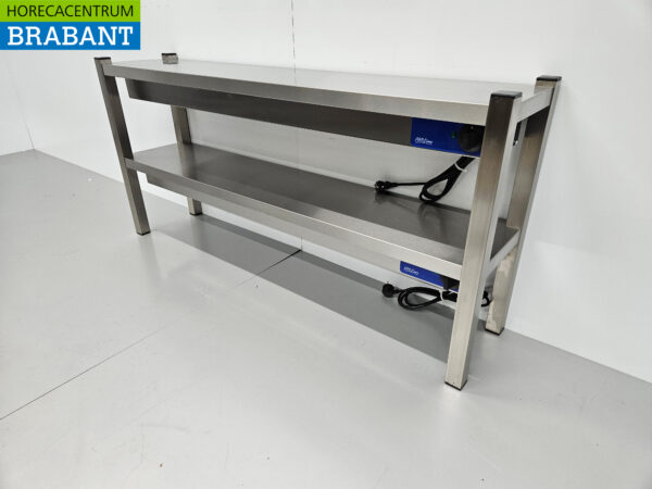 Pont chauffant double en acier inoxydable Etagère chauffante Premium-line 140 cm Catering – Image 2