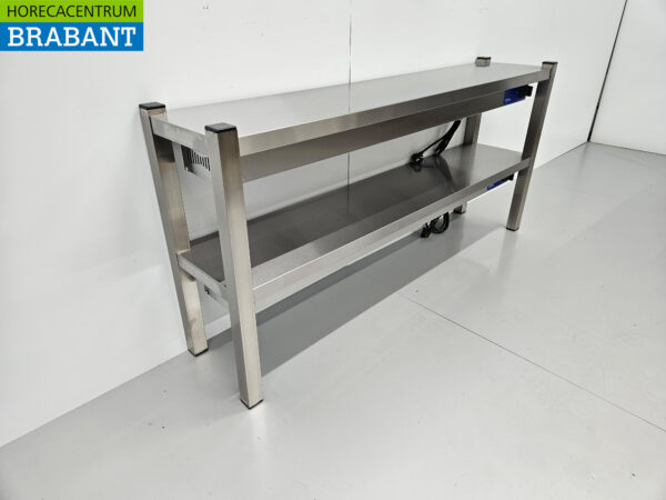 Pont chauffant double en acier inoxydable Etagère chauffante Premium-line 140 cm Catering – Image 3
