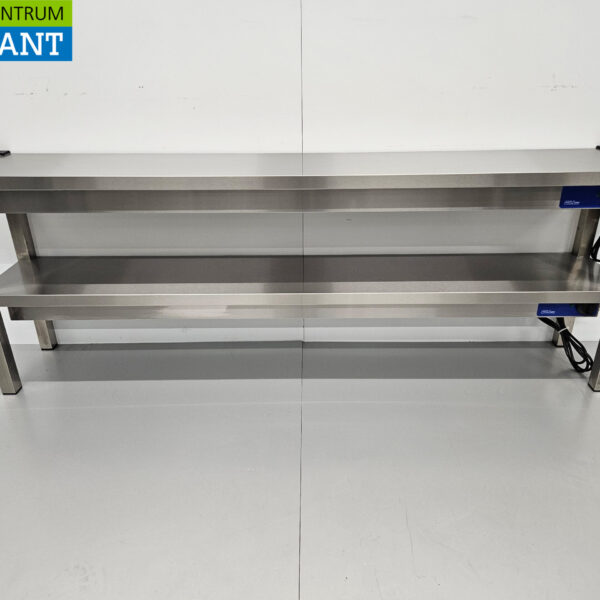 Pont chauffant double en acier inoxydable Etagère chauffante Premium-line 180 cm Catering