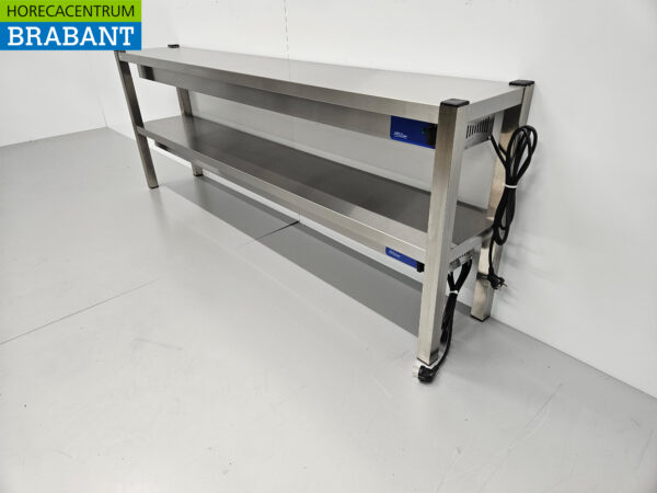 Pont chauffant double en acier inoxydable Etagère chauffante Premium-line 180 cm Catering – Image 2