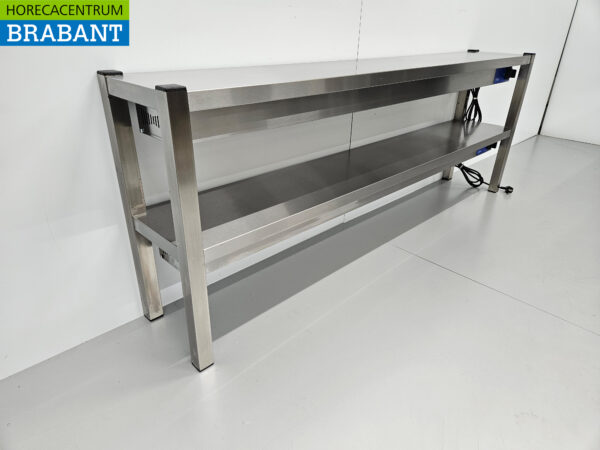 Pont chauffant double en acier inoxydable Etagère chauffante Premium-line 180 cm Catering – Image 3