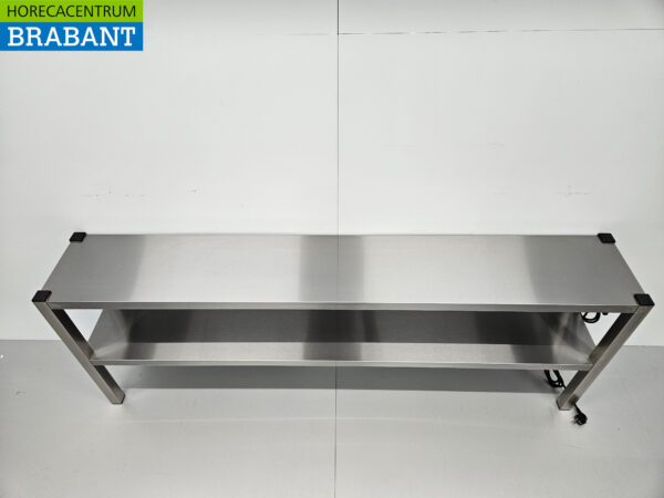 Pont chauffant double en acier inoxydable Etagère chauffante Premium-line 180 cm Catering – Image 4