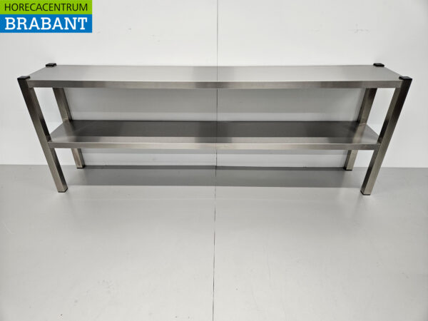 Acier inoxydable HCB Double Etagere Bridge Premium-line 180 cm Horeca