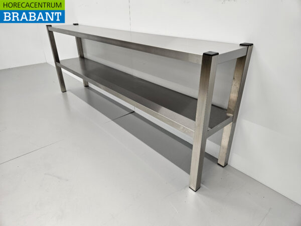 Acier inoxydable HCB Double Etagere Bridge Premium-line 180 cm Horeca – Image 2